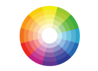 Farbpalette für individuelle Etiketten mit farbe und schutzlack