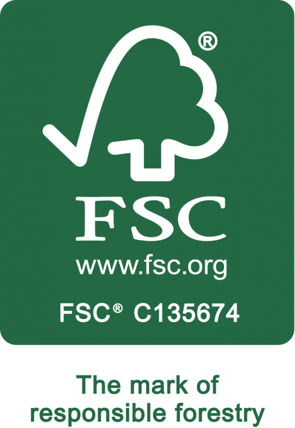 Label des FSC-Zertifikats für contact in grün und mit einem Baum der symbolisch für Nachhaltigkeit & Verantwortung steht.