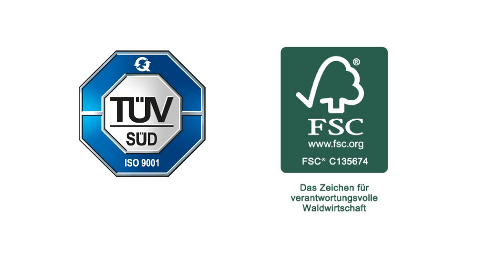 ISO 9001 - Zertifizierung und FSC-Zertifizierung K-D Hermann GmbH contact Auszeichnungssysteme