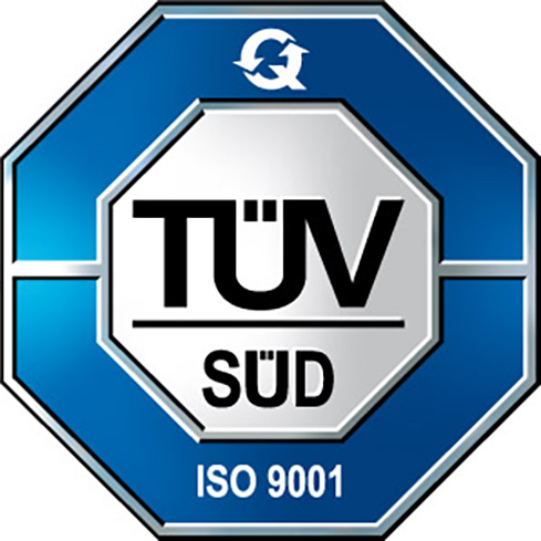 ISO 9001 Qualitätsmanagement Siegel vom TÜV SÜD zertifiziert